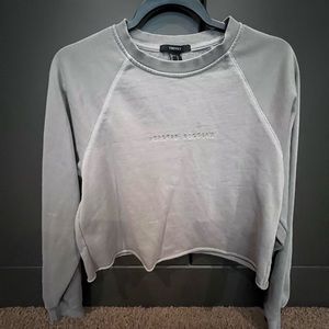 grey limited edition cropped crew neck/ shirt